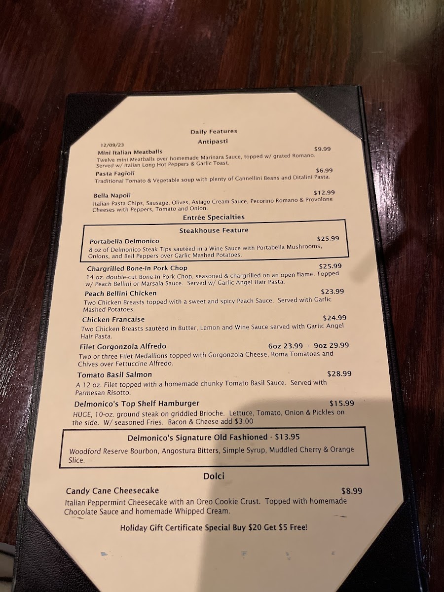 Menu Delmonico's Syracuse-5