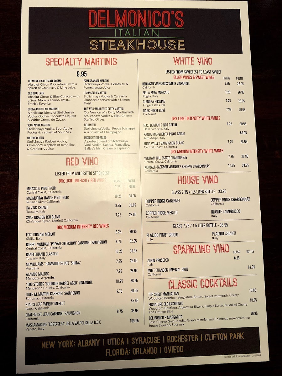 Menu Delmonico's Syracuse-7